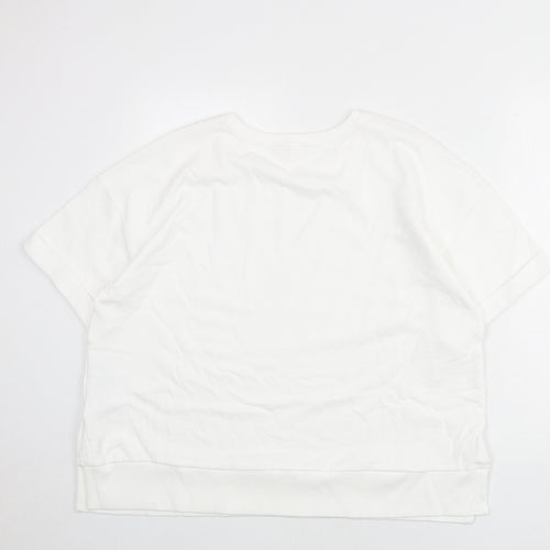 Per Una Womens White Cotton Pullover Sweatshirt Size L Pullover