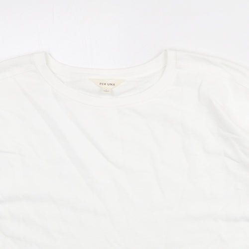Per Una Womens White Cotton Pullover Sweatshirt Size L Pullover