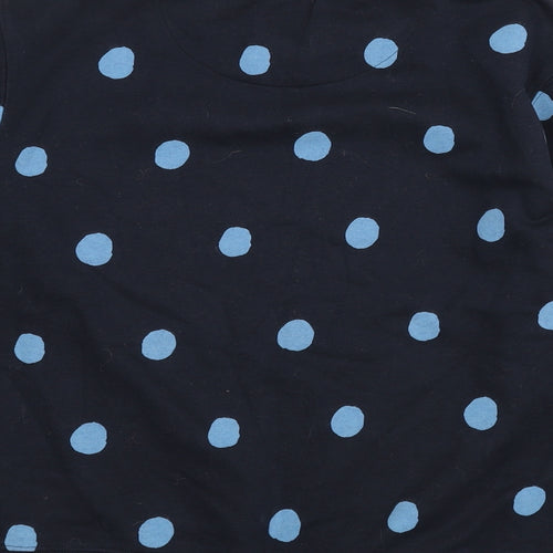 Marks and Spencer Womens Blue Polka Dot Cotton Pullover Sweatshirt Size 10 Pullover