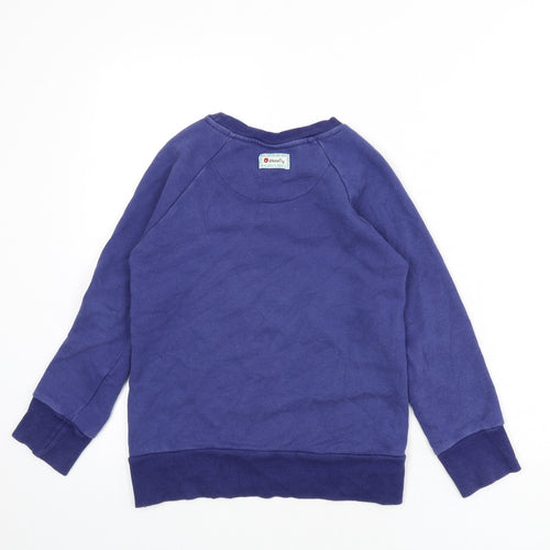 Piccalilly Girls Blue 100% Cotton Pullover Sweatshirt Size 9-10 Years Pullover - Flowers