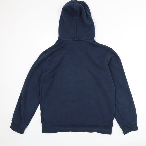 adidas Mens Blue Cotton Pullover Hoodie Size S