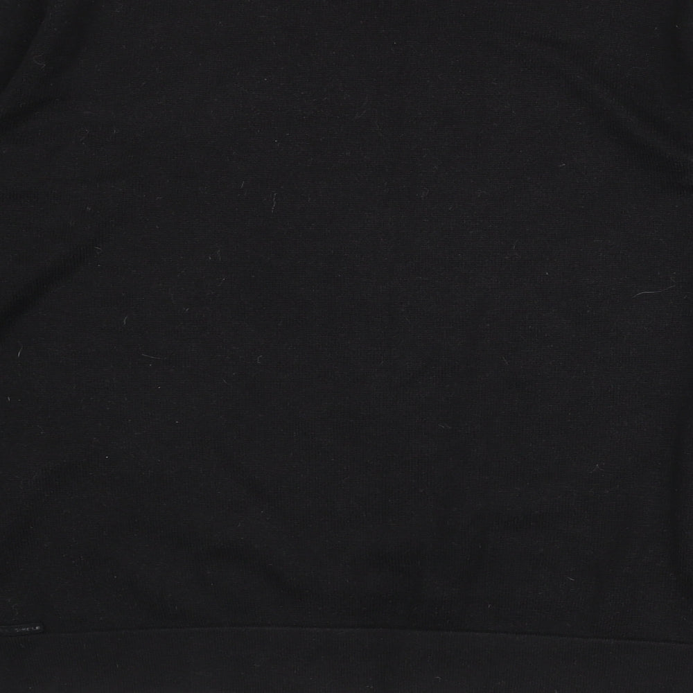 Full Circle Mens Black V-Neck Cotton Pullover Jumper Size L Long Sleeve