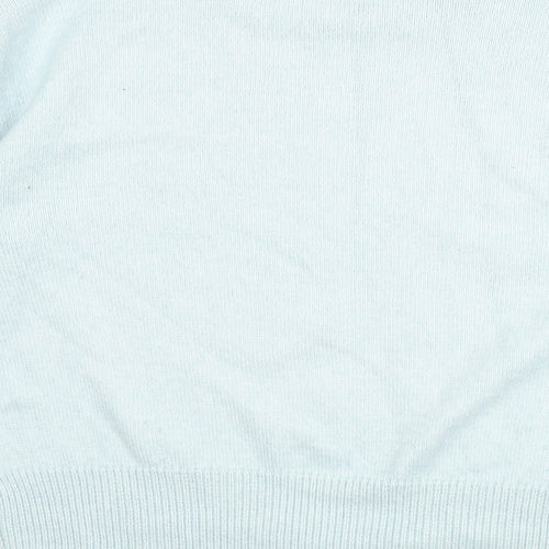 Marks and Spencer Womens Blue Mock Neck Polyester Pullover Jumper Size M