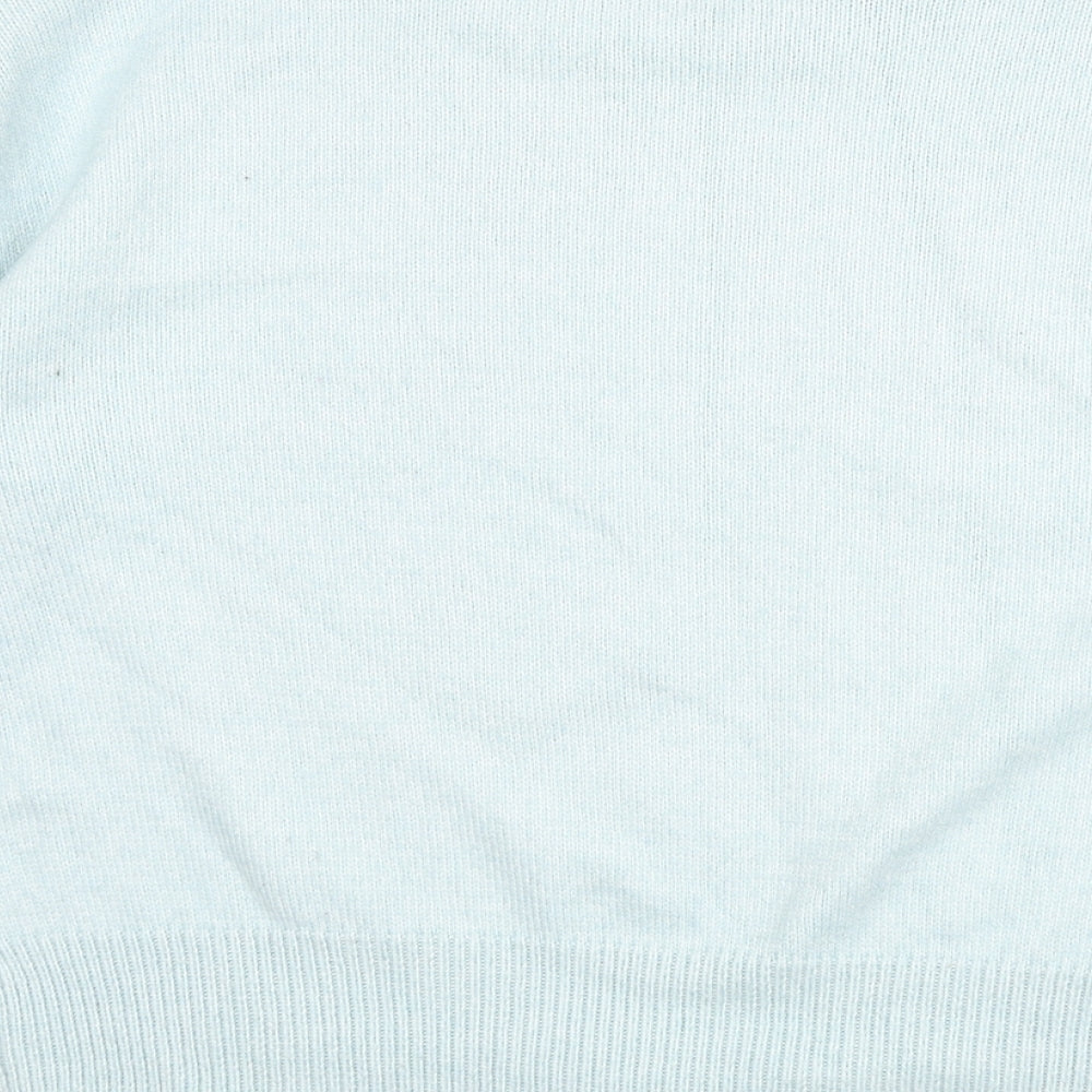 Marks and Spencer Womens Blue Mock Neck Polyester Pullover Jumper Size M