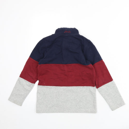 Joules Boys Multicoloured Cotton Henley Sweatshirt Size 7-8 Years Zip