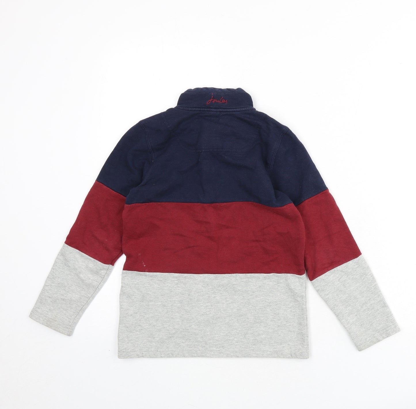 Joules Boys Multicoloured Cotton Henley Sweatshirt Size 7-8 Years Zip