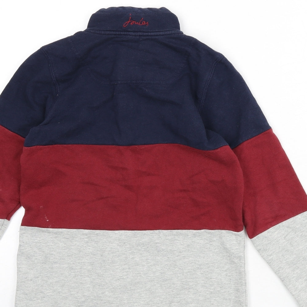 Joules Boys Multicoloured Cotton Henley Sweatshirt Size 7-8 Years Zip