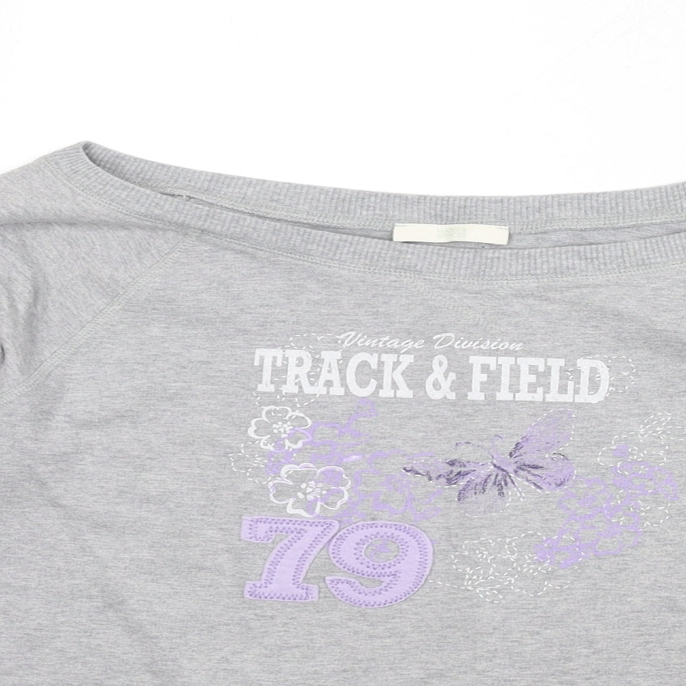 Marks and Spencer Womens Grey Cotton Pullover Sweatshirt Size 14 Pullover - Track and Field