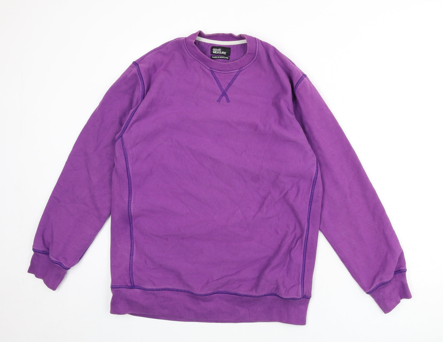 Good Measure Mens Purple Cotton Pullover Sweatshirt Size M
