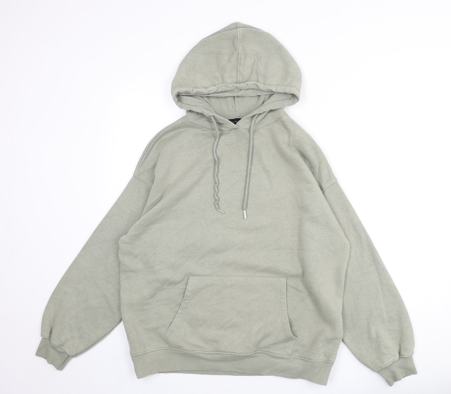 New Look Womens Green Cotton Pullover Hoodie Size M Pullover