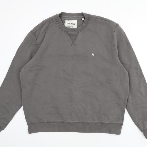 Jack Wills Mens Grey Cotton Pullover Sweatshirt Size L