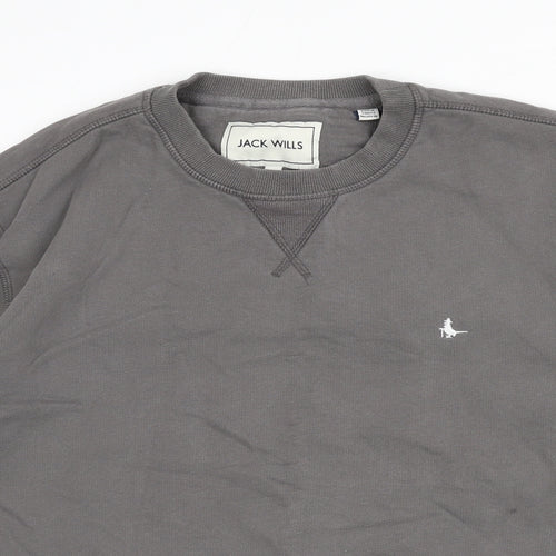 Jack Wills Mens Grey Cotton Pullover Sweatshirt Size L