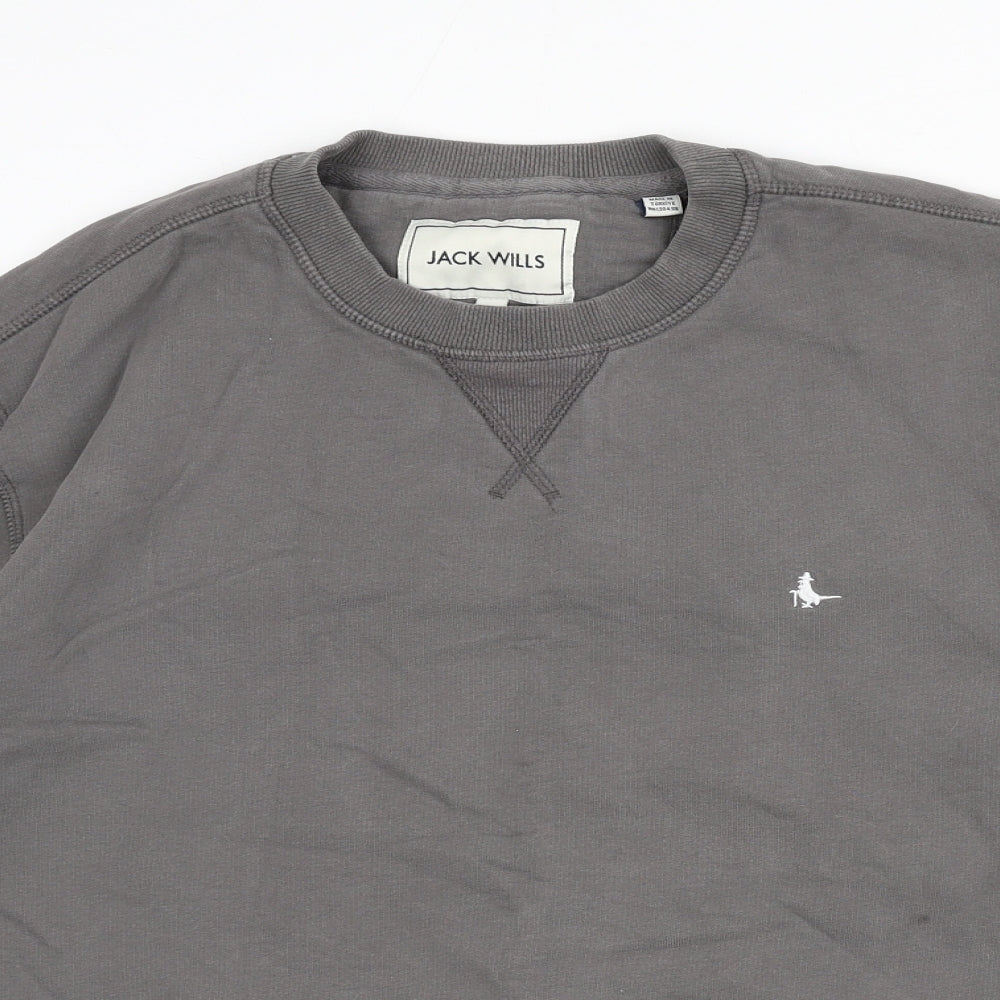 Jack Wills Mens Grey Cotton Pullover Sweatshirt Size L