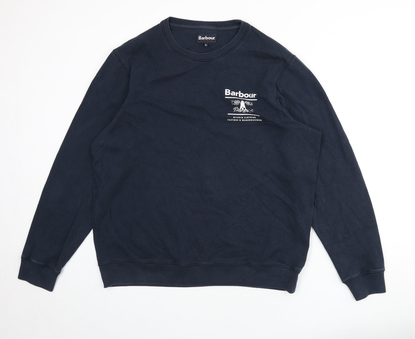 Barbour Mens Blue Cotton Pullover Sweatshirt Size XL - Light House