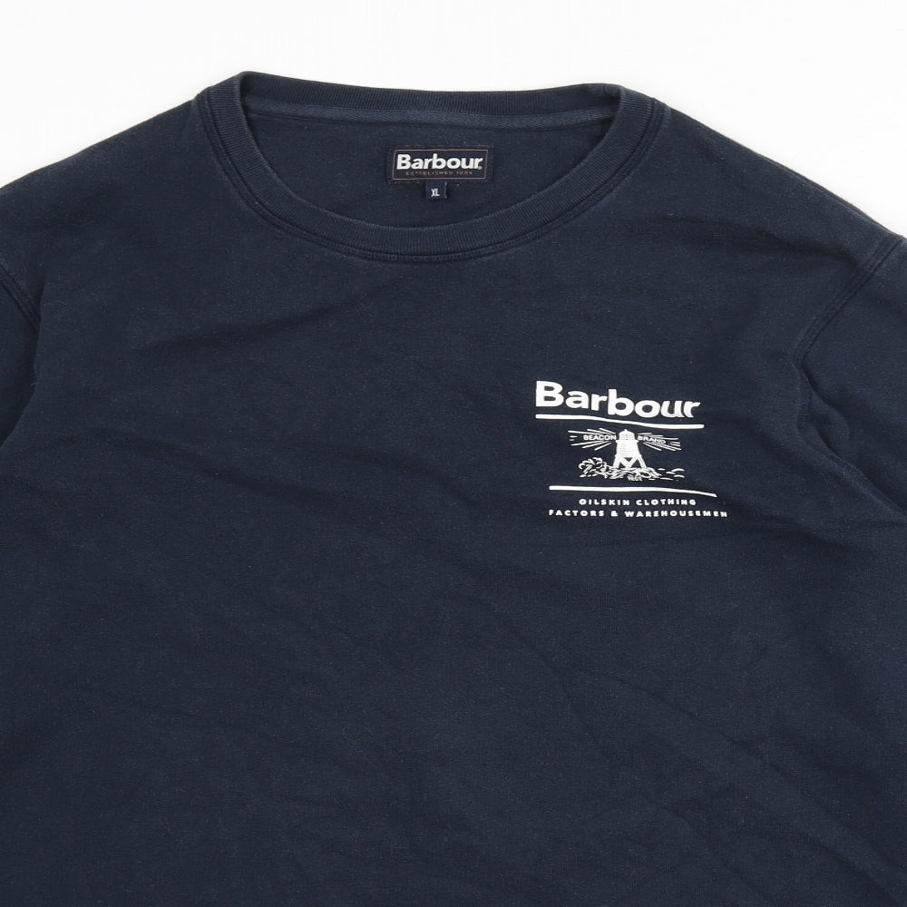 Barbour Mens Blue Cotton Pullover Sweatshirt Size XL - Light House