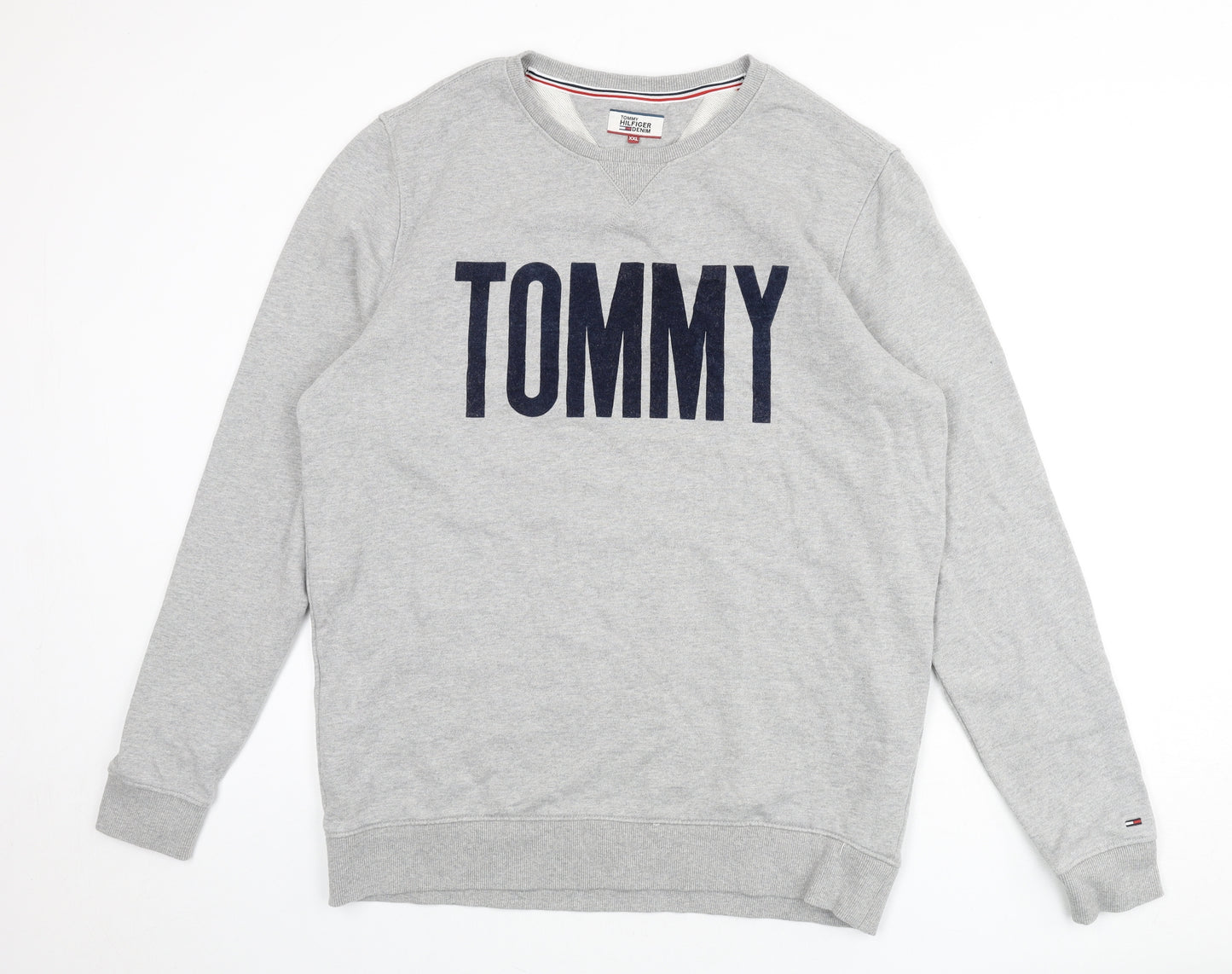 Tommy Hilfiger Mens Grey Cotton Pullover Sweatshirt Size 2XL