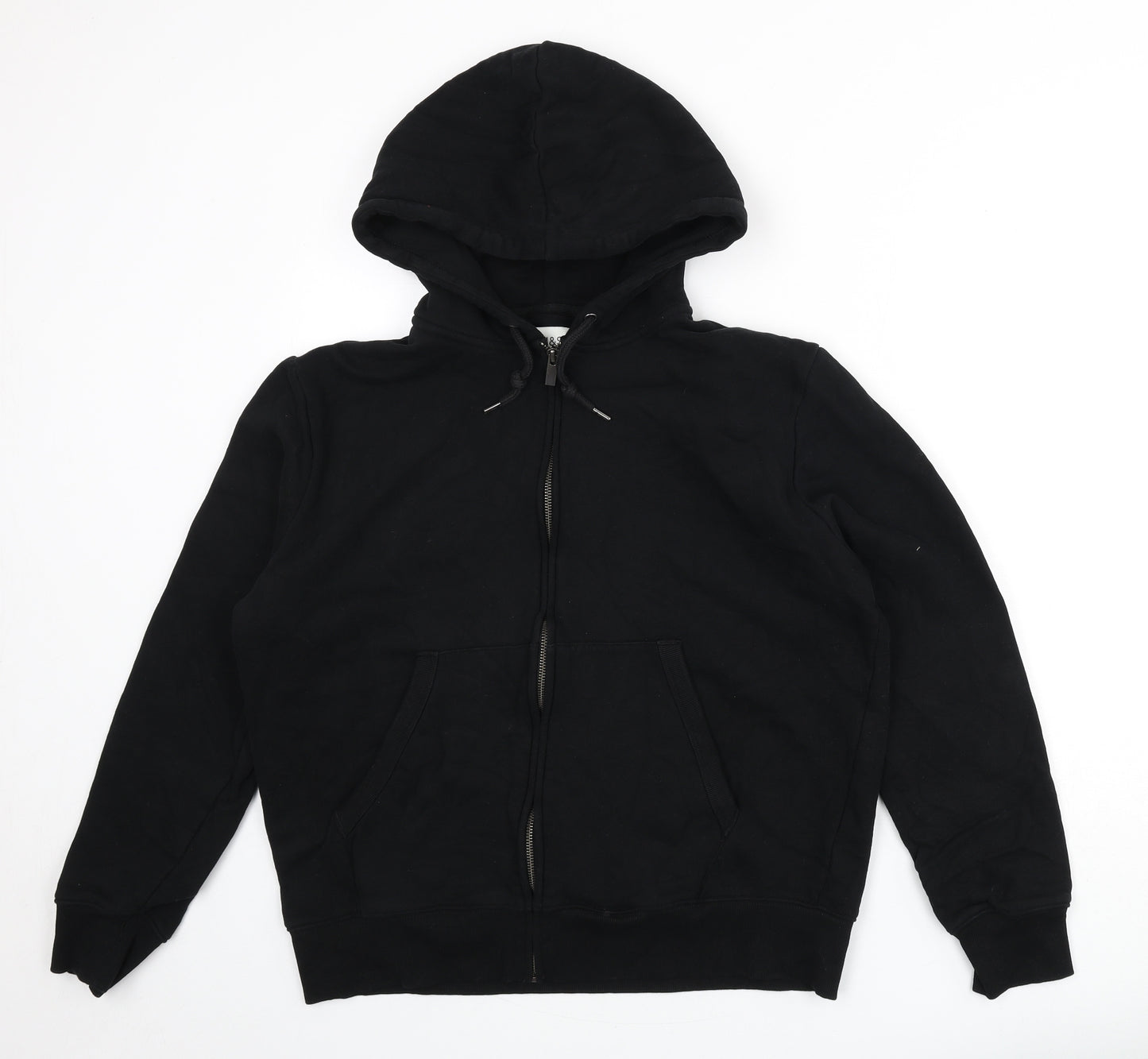 Marks and Spencer Mens Black Polyester Full Zip Hoodie Size L