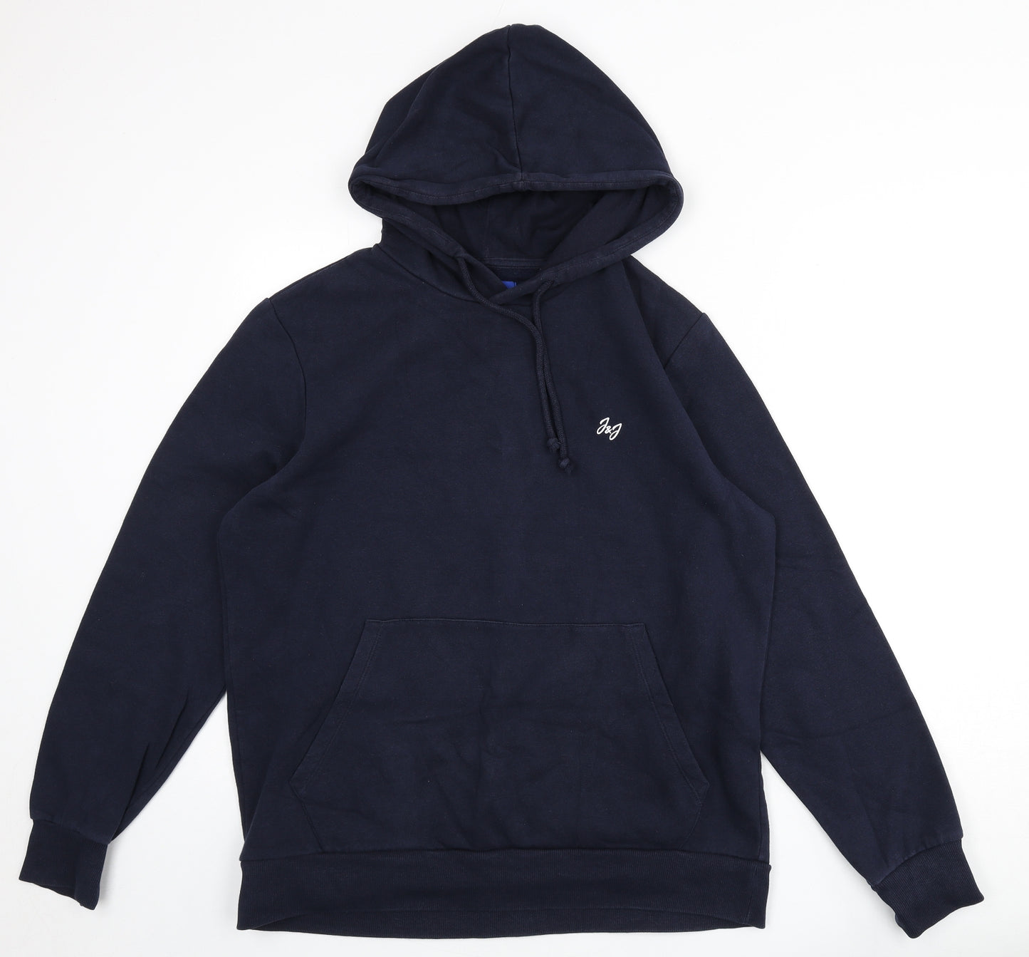 JACK & JONES Mens Blue Cotton Pullover Hoodie Size XL