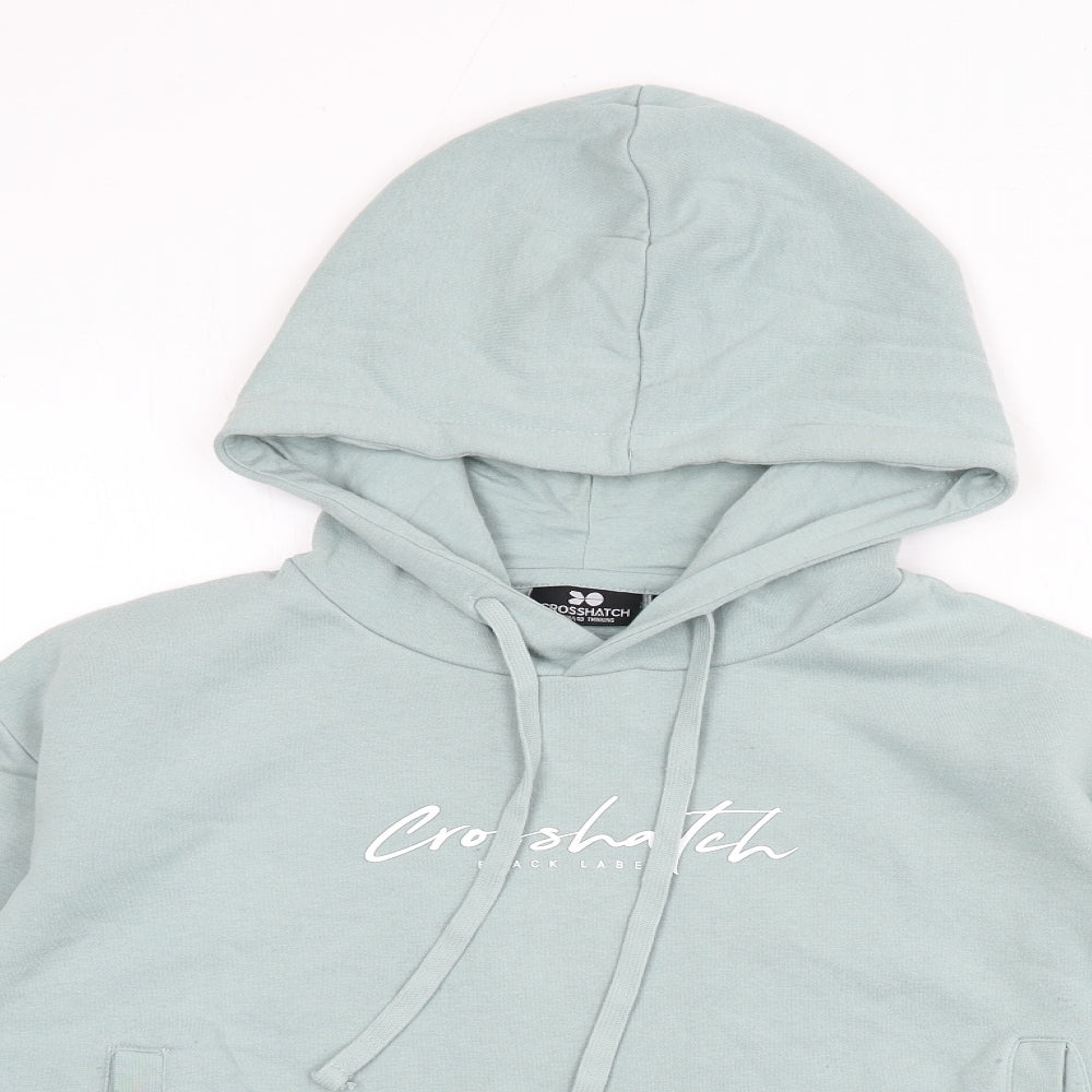 Crosshatch Womens Green Cotton Pullover Hoodie Size L Pullover - Cropped