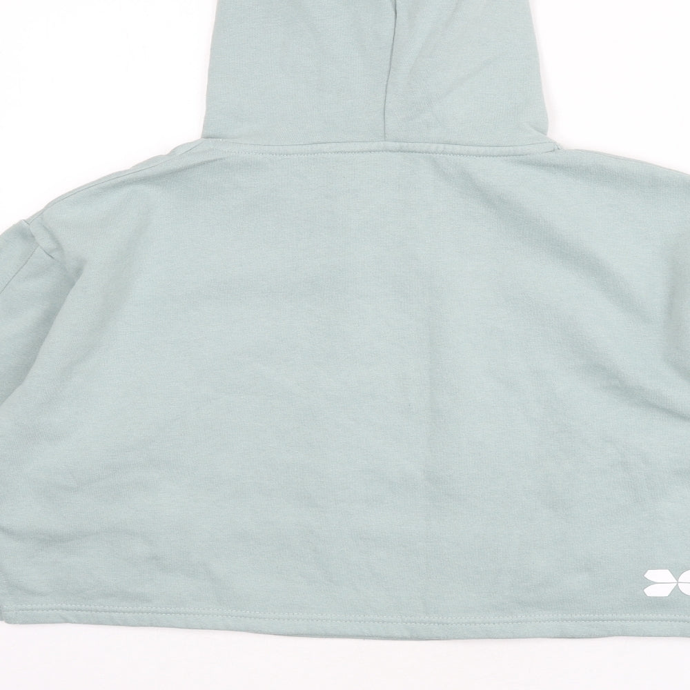 Crosshatch Womens Green Cotton Pullover Hoodie Size L Pullover - Cropped