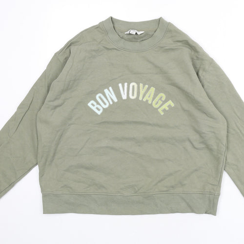 Marks and Spencer Womens Green Cotton Pullover Sweatshirt Size M Pullover - Bon Voyage