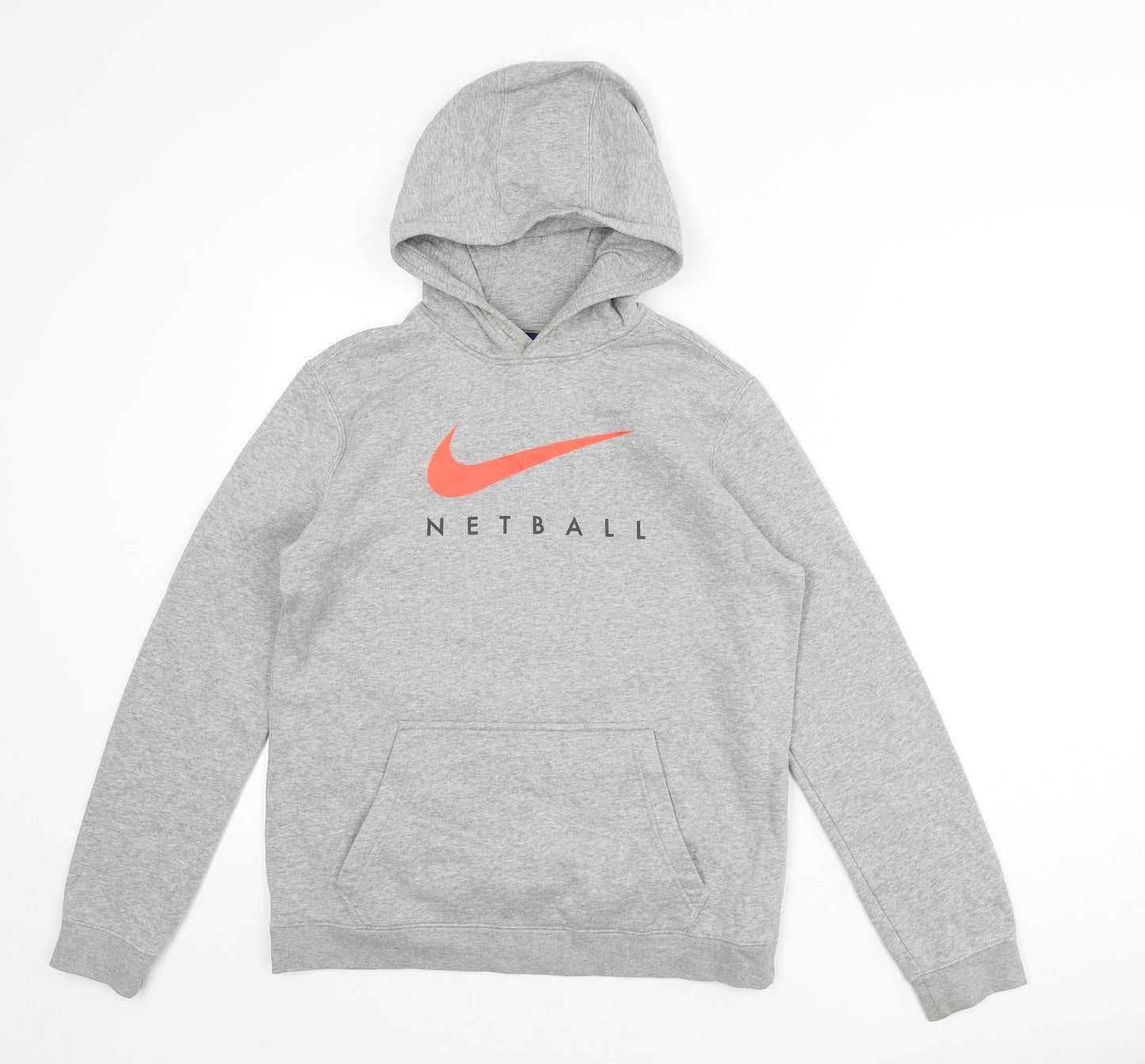 Nike Girls Grey Cotton Pullover Hoodie Size XL Pullover - Netball