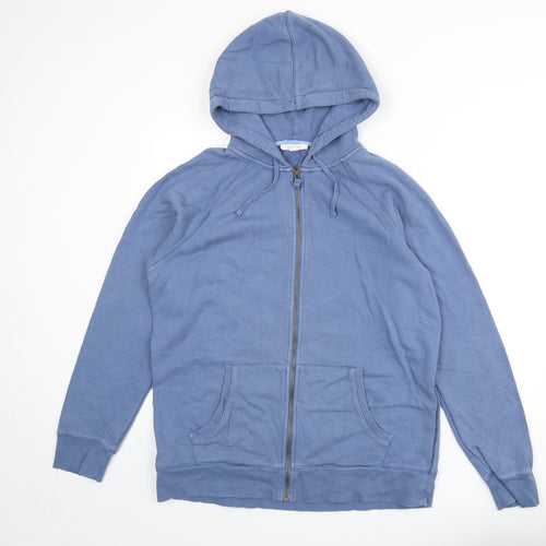 White Stuff Mens Blue Cotton Full Zip Hoodie Size M