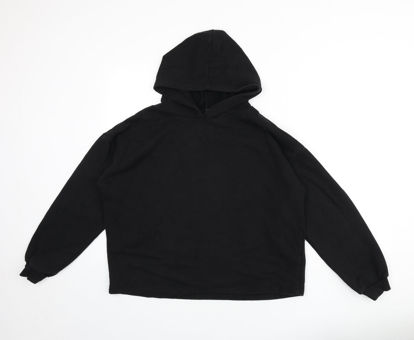 River Island Womens Black Cotton Pullover Hoodie Size M Pullover