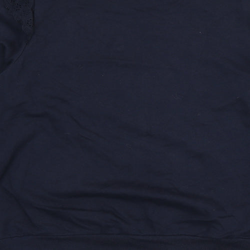 Per Una Womens Blue 100% Cotton Pullover Sweatshirt Size 14 Pullover - Ruffle Detail