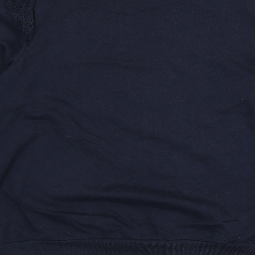 Per Una Womens Blue 100% Cotton Pullover Sweatshirt Size 14 Pullover - Ruffle Detail