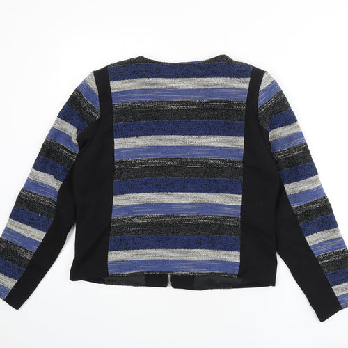 H&M Womens Multicoloured Striped Jacket Size 16 Zip