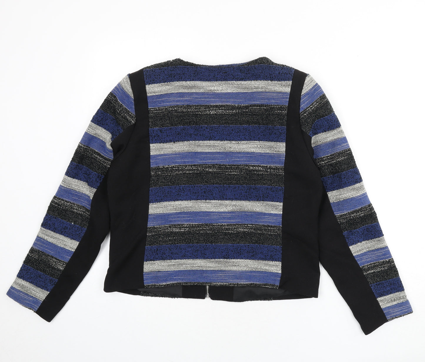 H&M Womens Multicoloured Striped Jacket Size 16 Zip