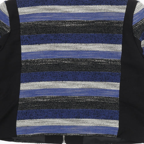 H&M Womens Multicoloured Striped Jacket Size 16 Zip