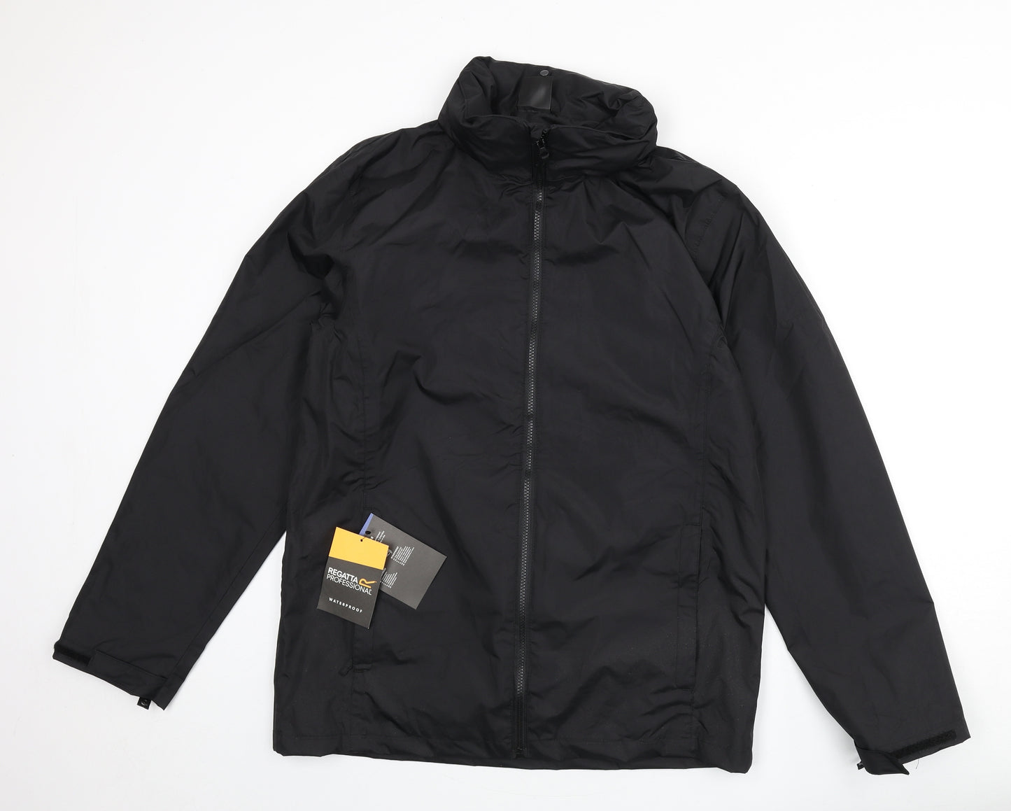 Regatta Mens Black Rain Coat Coat Size M Zip
