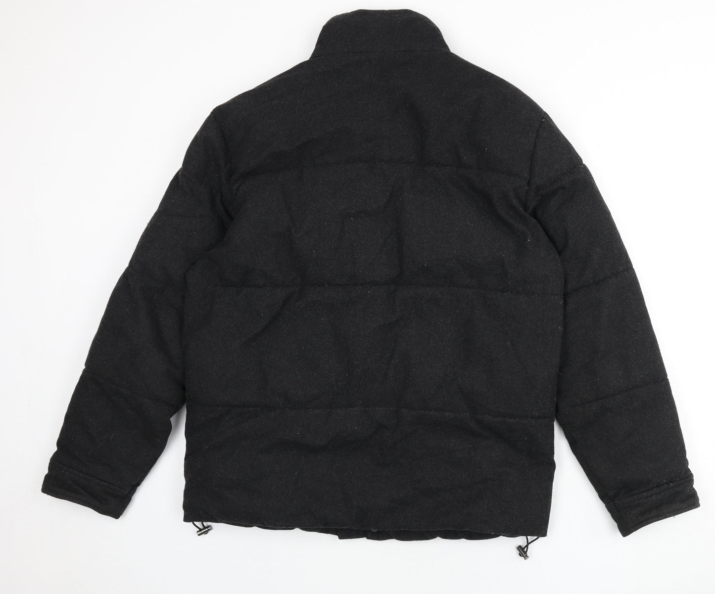 Zara Womens Grey Puffer Jacket Coat Size S Zip