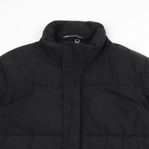 Zara Womens Grey Puffer Jacket Coat Size S Zip