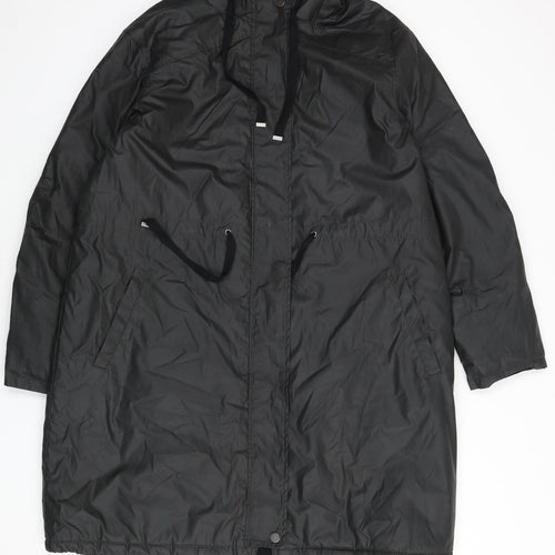 Marks and Spencer Womens Black Rain Coat Coat Size 14 Zip