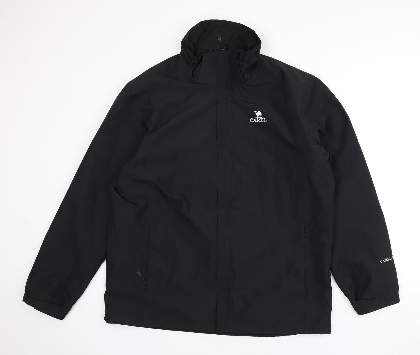 Camel Mens Black Windbreaker Coat Size 2XL Zip