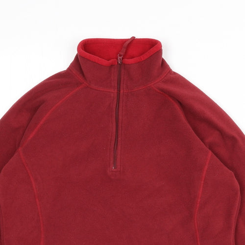 Mountain Warehouse Womens Red Polyester Pullover Sweatshirt Size 8 Zip
