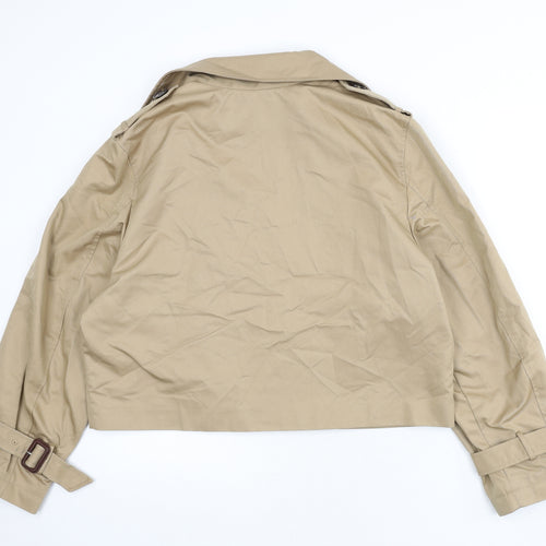 H&M Womens Beige Trench Coat Coat Size M Button