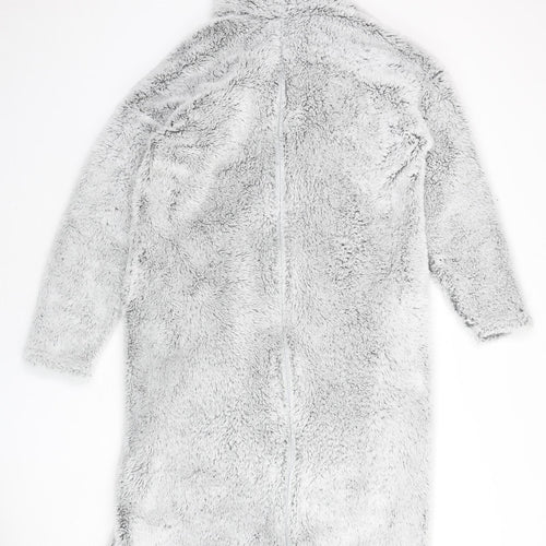 Marks and Spencer Womens Grey Solid Polyester Top Gown Size M Zip
