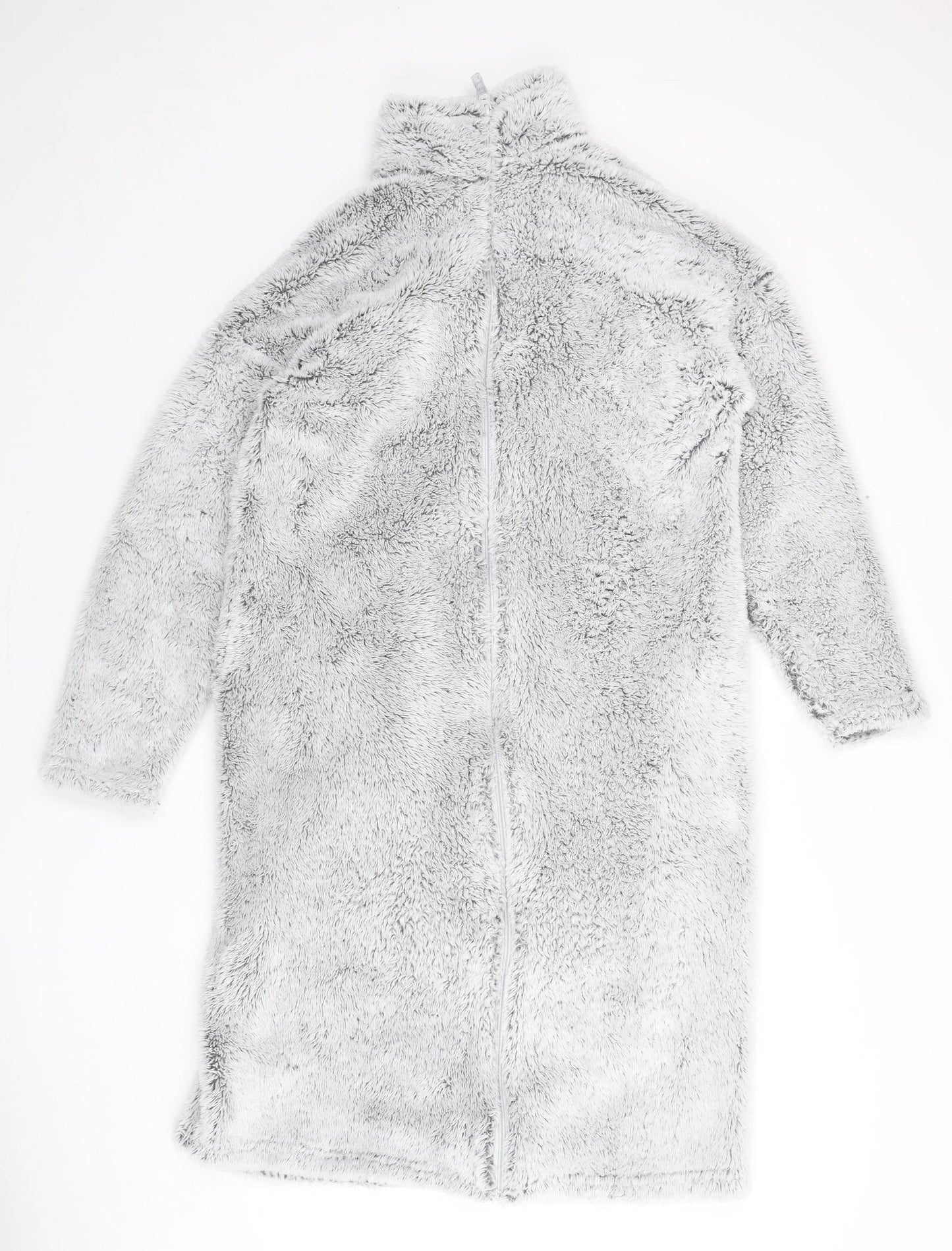 Marks and Spencer Womens Grey Solid Polyester Top Gown Size M Zip