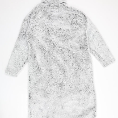 Marks and Spencer Womens Grey Solid Polyester Top Gown Size M Zip