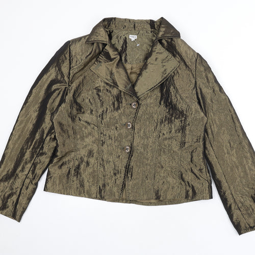 Tence Womens Brown Jacket Blazer Size 16 Button
