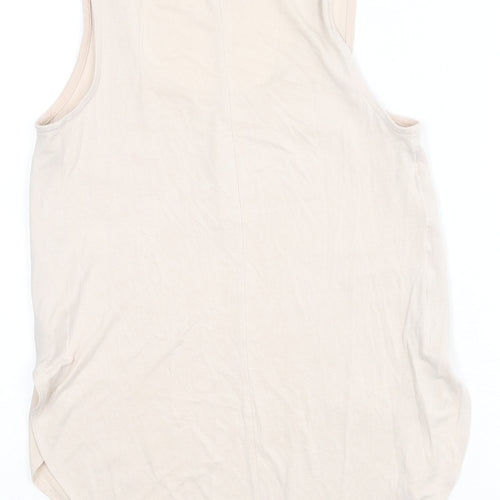 New Look Womens Beige Polyester Basic Tank Size 8 Scoop Neck