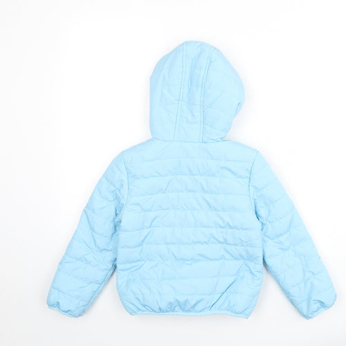Marks and Spencer Boys Blue Puffer Jacket Coat Size 6-7 Years Zip