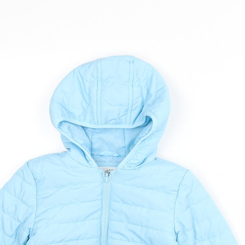 Marks and Spencer Boys Blue Puffer Jacket Coat Size 6-7 Years Zip