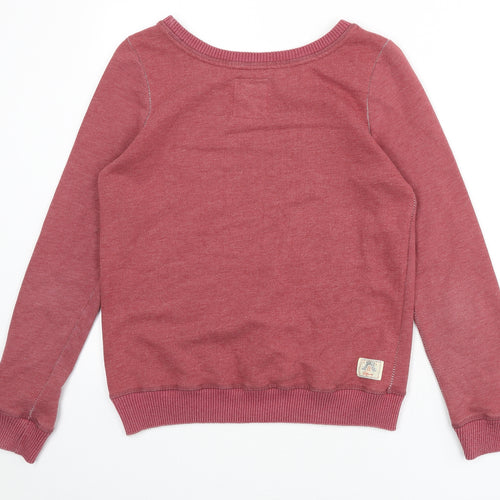 SoulCal&Co Womens Red Cotton Pullover Sweatshirt Size 10 Pullover - Cross Stitching, American Flag