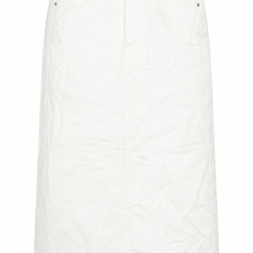 Marks and Spencer Womens White Cotton A-Line Skirt Size 6 Zip - Pockets
