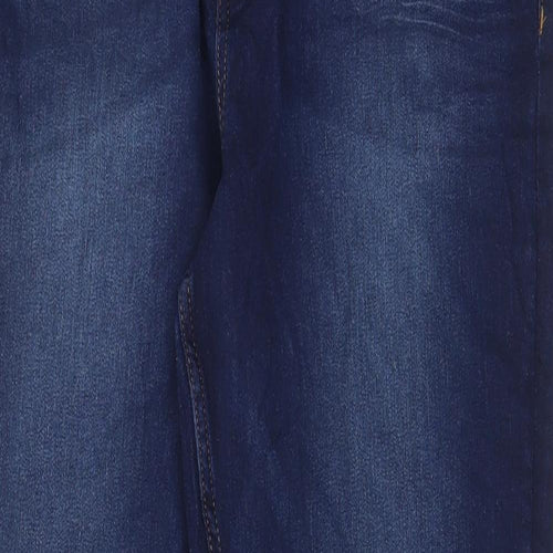 Marks and Spencer Womens Blue Cotton Skinny Jeans Size 16 L30 in Regular Zip - Pockets